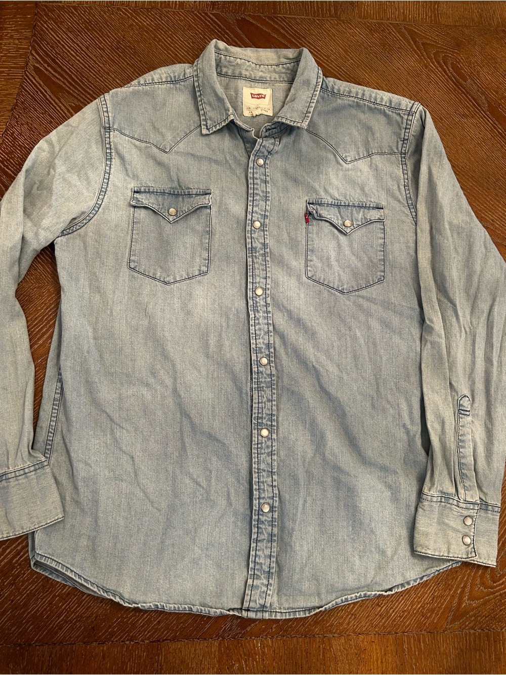 Levi's Light Wash Denim Western Button-Down Shirt